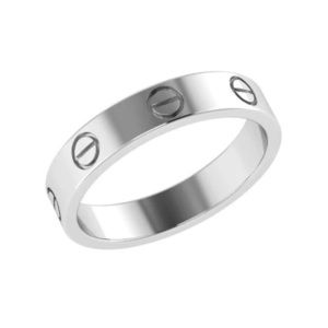 NEW Stainless Steel Screw Love Ring in Silver
